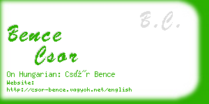 bence csor business card